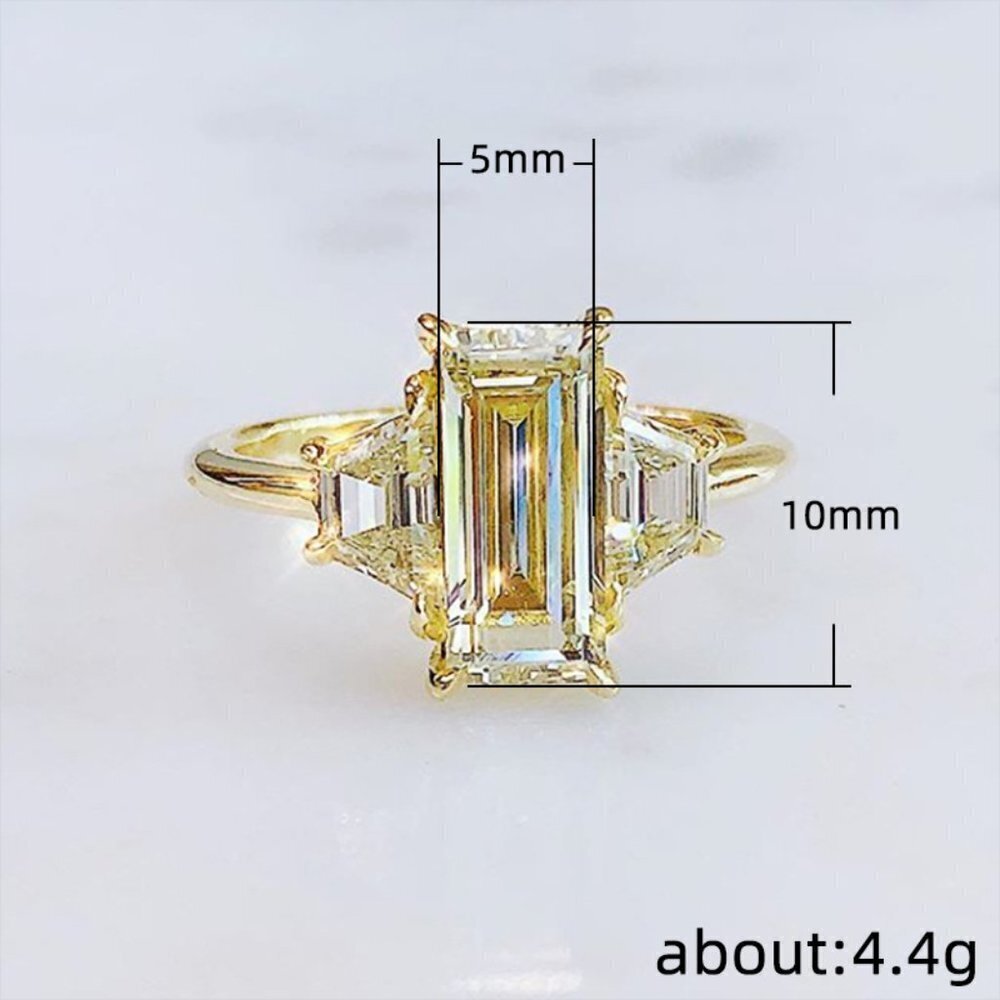💍 Charm Crystal Clear White Gemstone Beautiful Wedding Rings  Women,INDN8270 - Picture 9 of 9